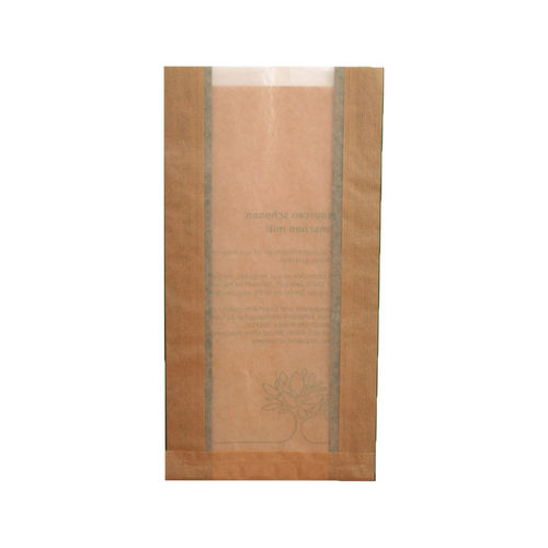 Sichtstreifenbeutel Kraftpapier, 16 x 7 x 31 cm