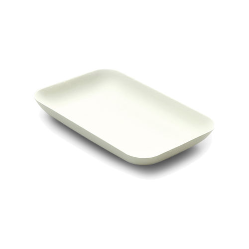 Teller aus Bagasse, eckig 12x8 cm