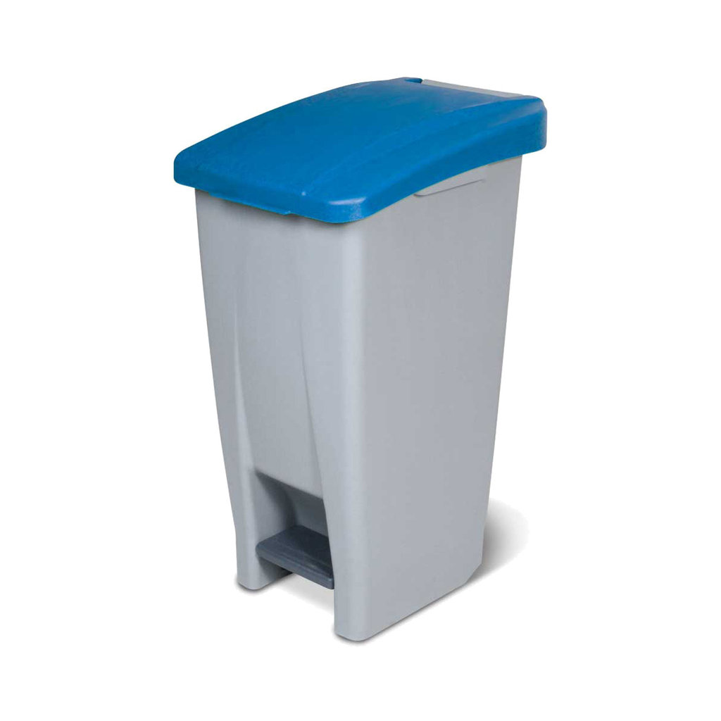 Tretabfalleimer mit Rollen, 60 Liter, blau