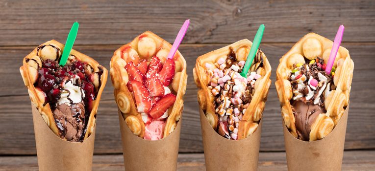 Foodtrends 2019 Bubble Waffeln mit Eis