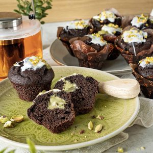 Premium Schoko-Pistazien-Muffin – Auftauen & Servieren, Art. 2847
