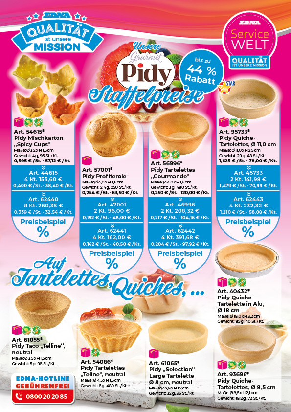 Pidy Tartelettes Preisliste
