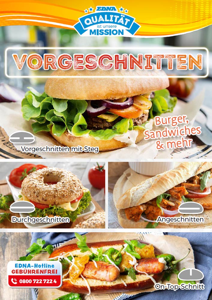 Vorgeschnittene Sandwiches